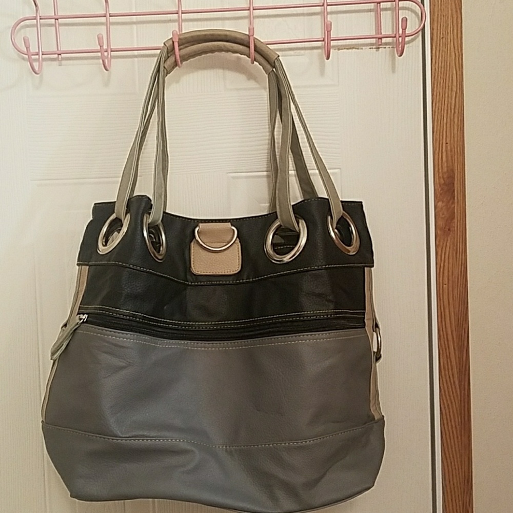 Large gray and black bag